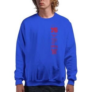 NBA Philadelphia 76ers Hoodie Royal Blue Red Graphic Pullover Sweatshirt 2XL NEW